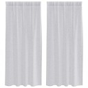  Gardiner med gardiner 2 pcs Lysegrå Polyester