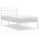 vidaXL Sengeramme i metall med hodegavl hvit 75x190 cm 8721012188990