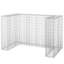 vidaXL Gabion for søppeldunkskur galvanisert stål 180x100x110 cm