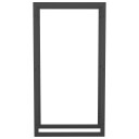 Vedstativ stål matt 50x28x94 cm - sort