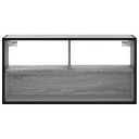  TV-benk grå sonoma 80x31x39,5 cm konstruert tre og metall 8721102839863