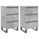 vidaXL Nattbord 2 stk betonggrå 40x35x69 cm konstruert tre