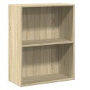  Bokhylle 2 nivåer sonoma eik 60x30x76,5 cm sponplate