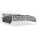  Sengeramme i metall med hode- og fotgavl hvit 180x200 cm 8721102644627