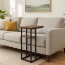 C formet sidebord – 2 hyller sofa og sengeplass