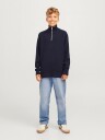 Jack & Jones Junior Strikkegenser Half Zip Night Sky 164