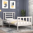 vidaXL Sengeramme med hodegavl hvit 2FT6 liten enkel heltre 8720845980122