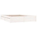 vidaXL Sengeramme med skuffer hvit 150x200 cm 5FT King Size