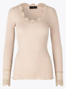 Rosemunde Benita Silk T-Shirt W/ Lace Beige XS