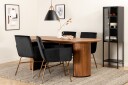 Venture Home Spisegruppe Cinaba 200 cm Oval inkl. 4 Pipaon Stoler Valnøttsbrun/Svart/Kobber