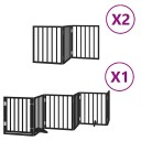 Vidaxl Hundeport Sammenleggbar 12 Paneler Svart 600 cm Poppeltre