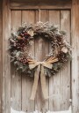 Christmas Wreath on a Wooden Door Plakat Plakat / 40x50cm