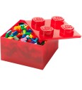 Room Copenhagen LEGO® Brick Boks Translucent 4 Knotter Rød