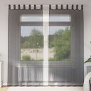  Voile gardiner med stanglommer 2 stk svart 8721158551856