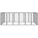 Hundegrind Med 20 Paneler Svart 50X100 cm Pulverlakkert Stål