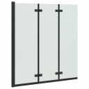 Dusjinnhegning Svart 130 x 138 cm ESG Glass og Aluminium