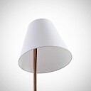 Lucande Jinda gulvlampe, trestamme, hvitt stoff