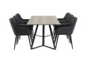 Venture Home Marina Matgruppe 180 cm Rektangulær med 6 Comfort Stoler Sort
