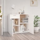 vidaXL Skjenk hvit 80x36x75 cm sponplate