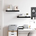 vidaXL Flytende vegghyller 2 stk h?yglans svart 60x23,5x3,8 cm MDF