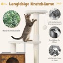 Cwy Katteskap Med Skrapestolpe Alt I 1 Kattehus I Tre Brun 775 X 485 X 132 cm