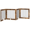 Vidaxl Foldbar Hundegitter Med Stativer 4 Stk. Røkt Eik 401 cm