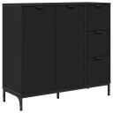  Serviesskap med skuff Svart 89,5 x 33 x 82 cm Konstruert tre