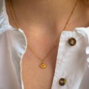 Enamel Copenhagen Soleil Necklace Daisy Gullfarge 450 mm