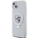 Karl Lagerfeld Hardcase til iPhone 15 Plus / 14 Plus med Ringstativ og MagSafe Hvit