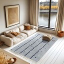 Ryetepper   Leora Natural Cotton Shaggy grå/blå Størrelse: 80 x 150 cm