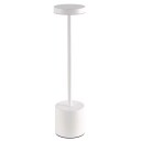 Oppladbar LED Bordlampe i Metall Hvit