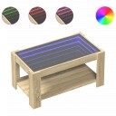  Salongbord med LED sonoma eik 93x53x45 cm konstruert tre 847555