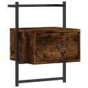 vidaXL Nattbord veggmontert røkt eik 35x30x51 cm konstruert tre