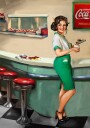 1950's American Diner Watress Plakat Plakat / 50x70cm