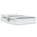 vidaXL Sengeramme med skuffer hvit 150x200 cm 5FT King Size