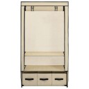 vidaXL Garderobe kremhvit 87x49x159 cm stoff