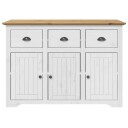 vidaXL Bokhylle BODO hvit og brun 115x43x79,5 cm heltre furu