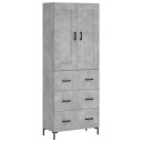  Highboard betonggrå 69,5x34x180 cm konstruert tre