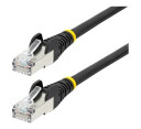 50cm CAT6a Ethernet Cable - Black - Low Smoke Zero Halogen (LSZH) - 10GbE 500MHz 100W PoE++ Snagless RJ-45 w/Strain Reliefs S/FTP Network Patch Cord - patch cable - 50 cm - black