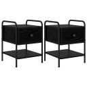 vidaXL Nattbordskap 2 stk. Svart eik 35 x 36,5 x 47 cm Konstruert tre