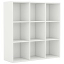 vidaXL Bokhylle hvit 98x30x98 cm sponplate