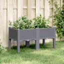 Plantekasse med ben grå 80x40x42 cm PP