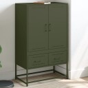 Highboard olivengrønn 68x39x111,5 cm kaldvalset stål