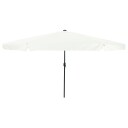  Hageparasoll med LED lamper 395x245 cm Sandhvit