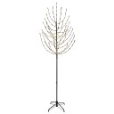 vidaXL LED juletre Svart 210 cm Stål 180 LED-lys