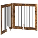 Vidaxl Foldbar Hundegitter Med Stativer 2 Stk. Røkt Eik 200.5 cm