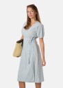 Seaside Marina Seersucker Wrap Dress W