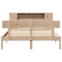  Seng med bokhylle uten madrass 140x200 cm heltre furu 3321774