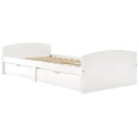 vidaXL Sengeramme med 2 skuffer hvit heltre furu 90x200 cm