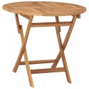 vidaXL Sammenleggbart hagebord Naturlig Ø 90 x 75 cm Massivt Teaktre